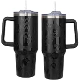 bchiijds 5D Printed Black Skull Tumbler Goth Gifts 40 oz Halloween Horror Tumbler with Handle Lid and Straw Spooky Skull Cups Gothic Halloween Water Bottle Travel Mug