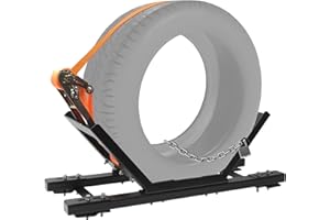 SIDASU Adjustable Semi Truck Spare Tire Rack - Steel Tire Carrier Mount with Ratchet Strap, Chain & Lock