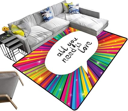 Amazon 抽象的デザイン エリアラグ レインボーカラー 背景 モザイクタイル イラスト 装飾パターン 部屋の装飾にファッションを追加 24 X 40 Inch Alsohome 滑り止めシート 通販