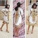 Knight Horse Women Bohemian V Neck Vintage Printed Ethnic Style Summer Shift Dress