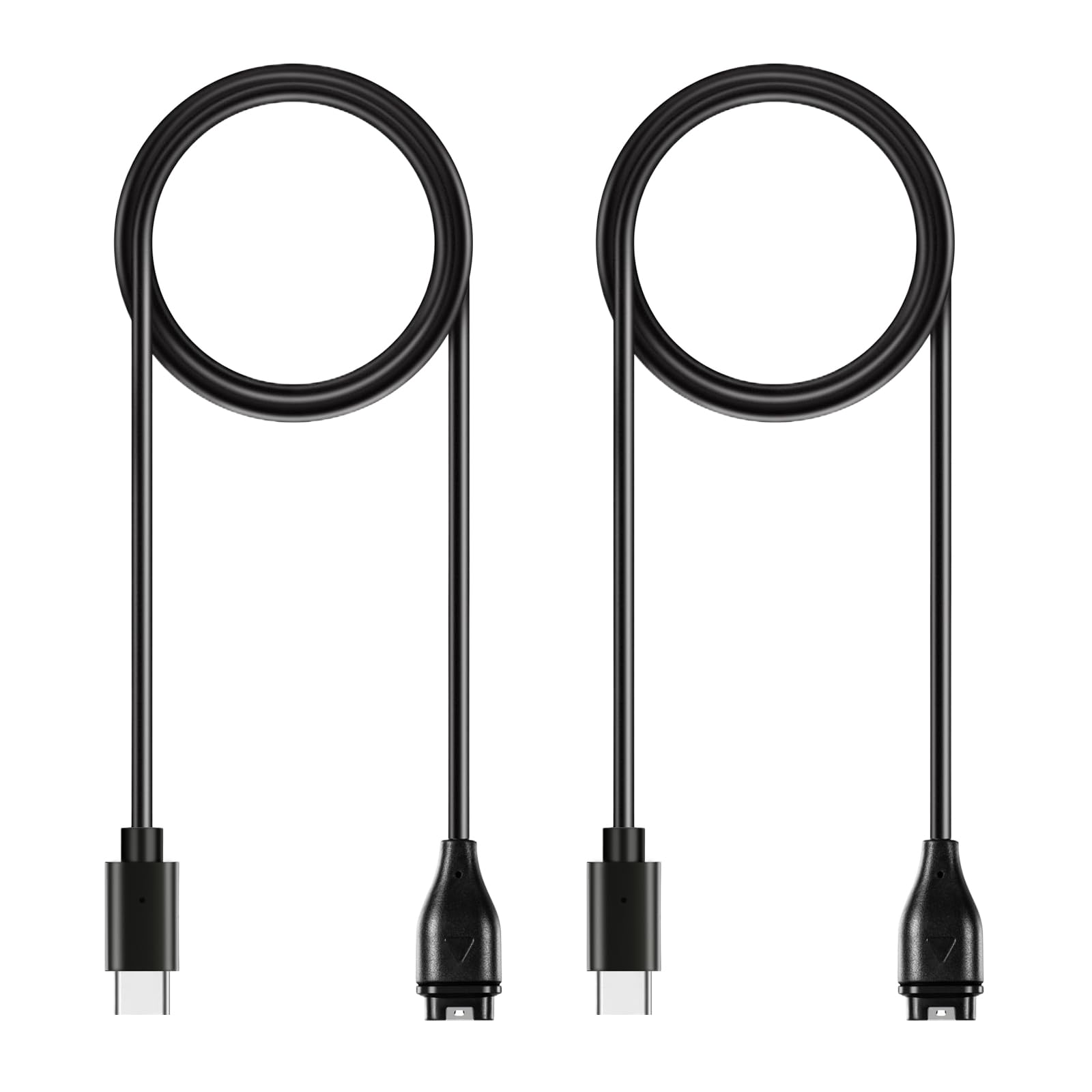 AWINNER Compatible with Garmin Watch Charger, USB-C Cable, 3ft, 2-Pack, Black