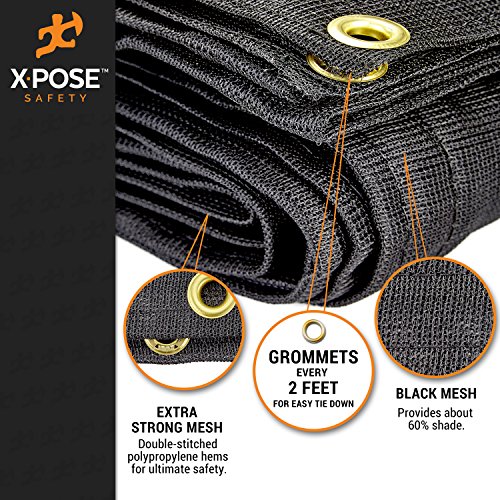 Xpose Safety Heavy Duty Mesh Tarp 10’ x 12’ Multipurpose Black