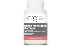 Allergy Research Group Humic-Monolaurin Complex - Immune System Support, Humic Acid Supplements, with Olive Leaf, Vegetarian Capsules - 120 Count