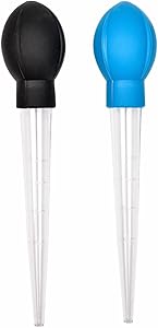 2 Pieces Nylon Heat-Resistant Turkey Baster with Rubber Bulb,Color Random