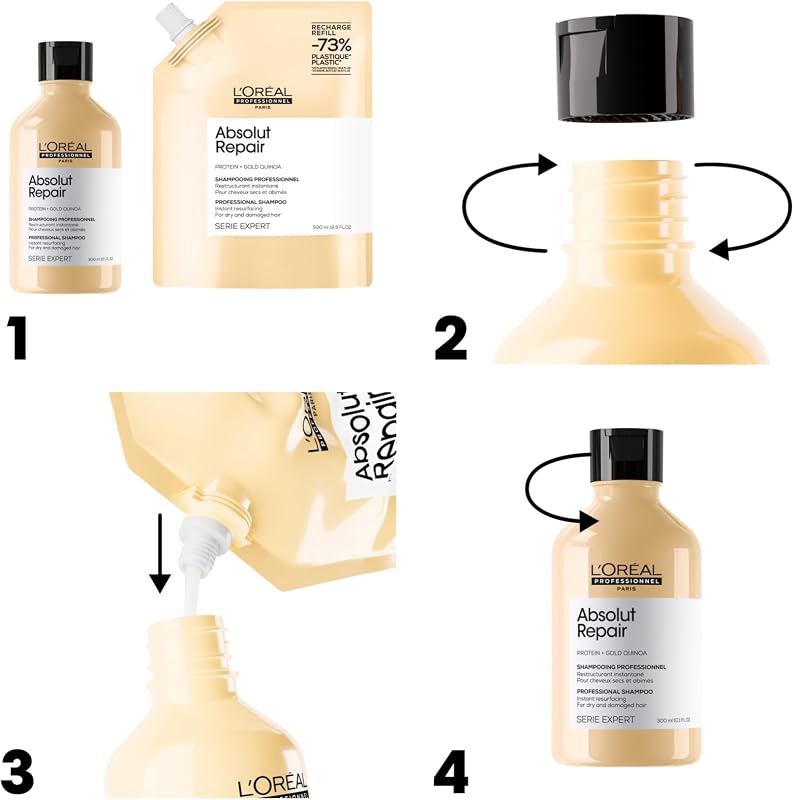 L’oréal professionnel, shampoo de tratamento reconstrutor para cabelos secos e danificados, absolut repair, expert series