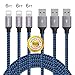 iPhone Charger, JAHMAI 3Pack 6Feet Nylon Braided Lightning to USB cable charging Cord with Connector Power Cables for iPhone X / 8 / 7 / Plus / 6S / 6 / 5S / 5C / 5 / ES / iPad / iPod