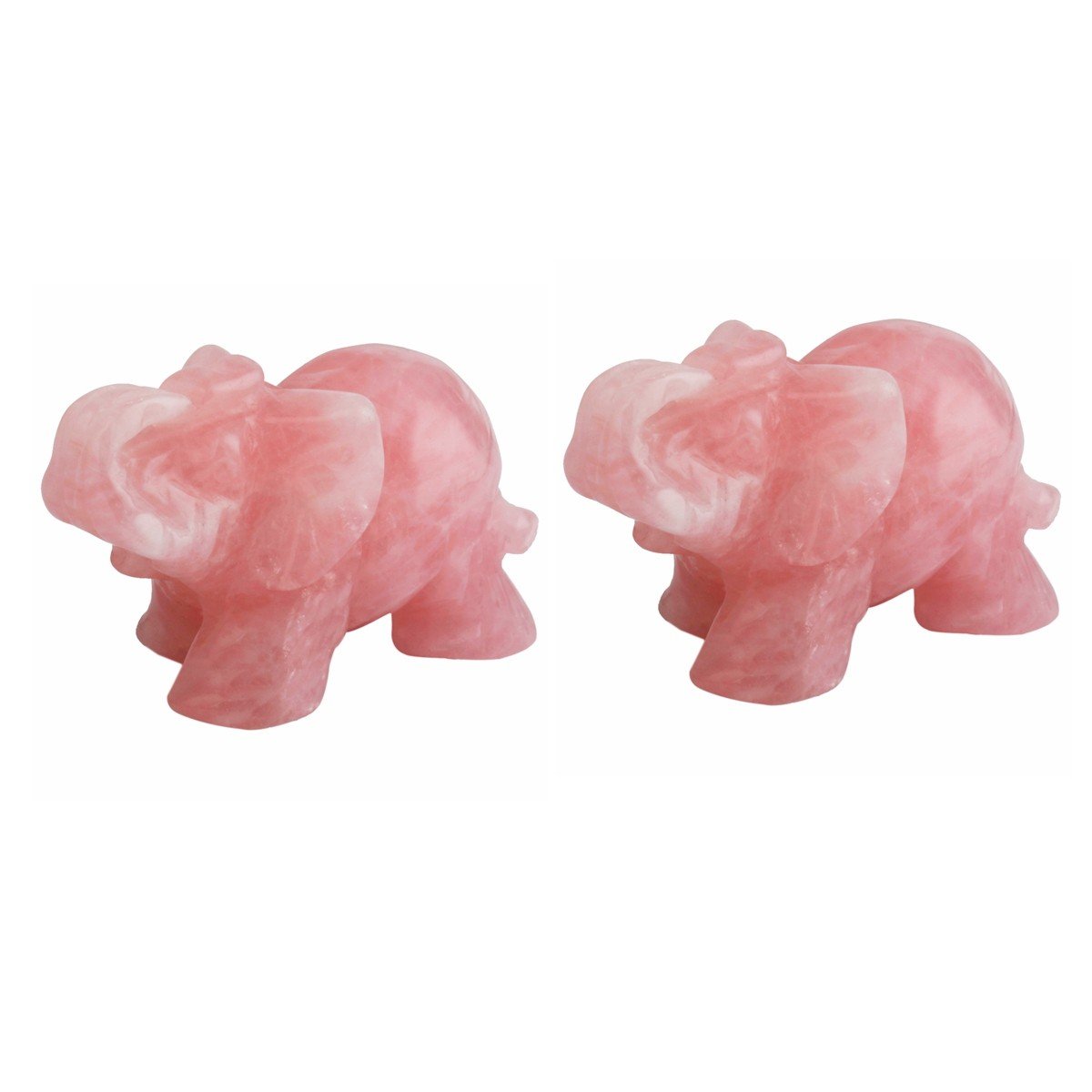 mookaitedecor Natural Rose Quartz Elephant Ornament Figurine,Healing Crystal Energy Gemstone Reiki Statue Home Decor,1.5 Inches