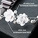 Venusvi Wedding Hair Vine Long Shiny Headpiece for Bridal Crystal and Flower Hair Accessories for Brides