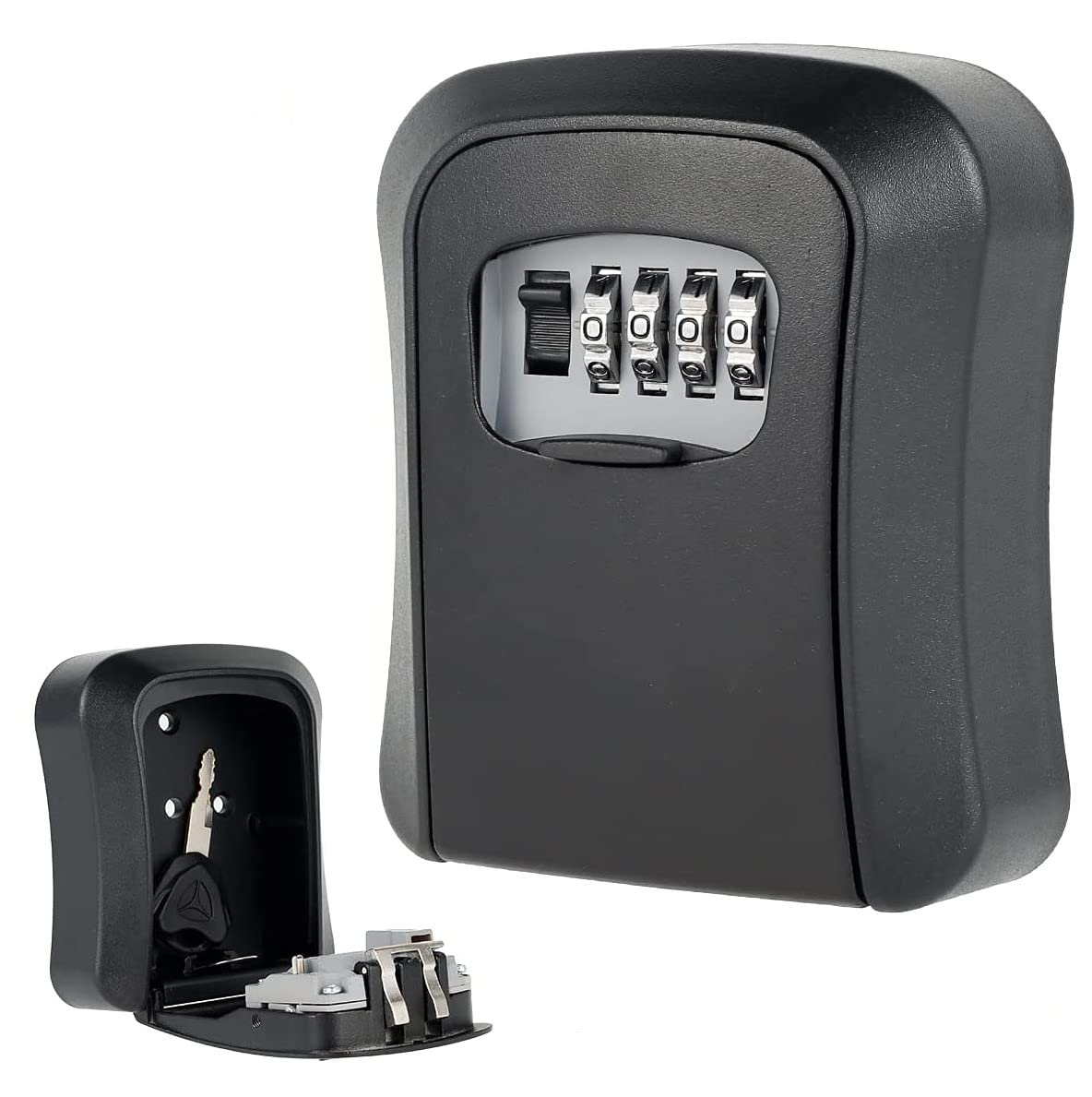 Muross Key Safe Box Code Lock-Storage Key Box Outdoor Wall Mounted Security Password Key Box 4 Combination Code Key Storage Lock Box(black)