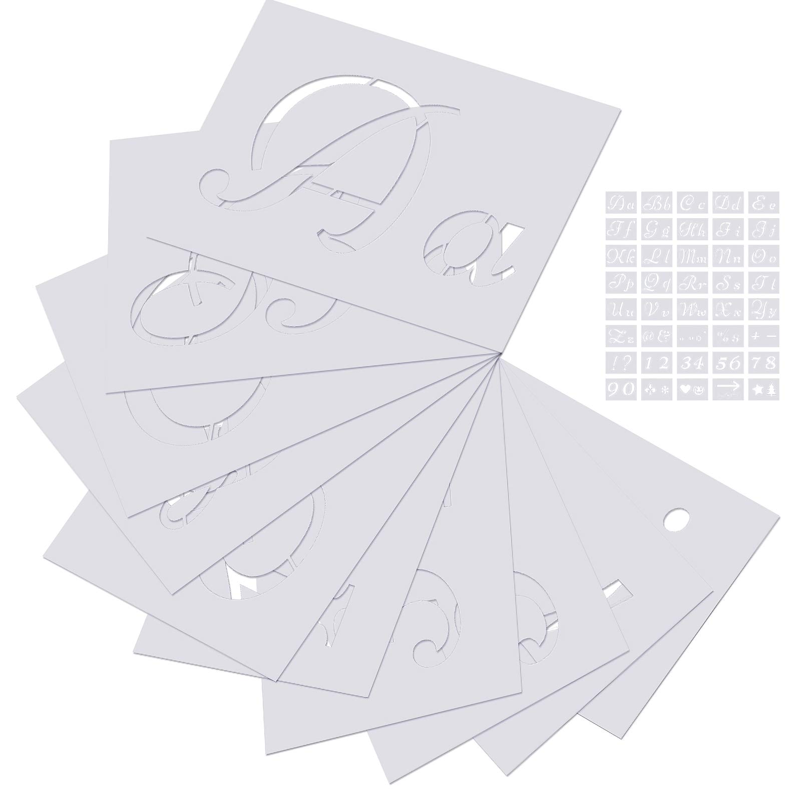 Outivity 40 Pieces 80 Designs Letter for Painting on Wood, Art Craft Stencils, Reusable Alphabet Stencils with Calligraphy for DIY