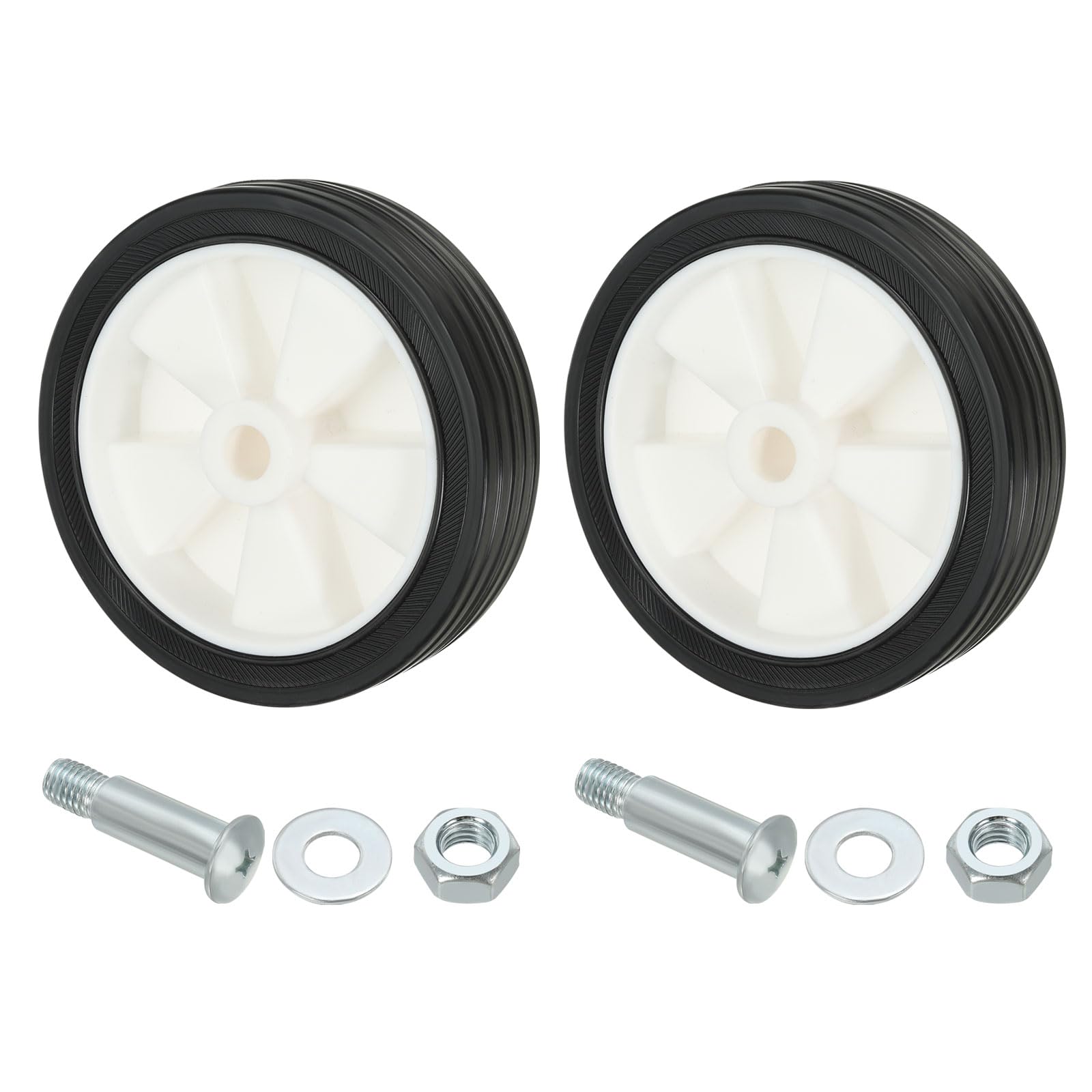PATIKIL 5" Air Compressor Wheels, 2 Pack Universal Air Compressor Wheel Replacement Part with 0.5" Dia. Hole for Easy Mobility, White
