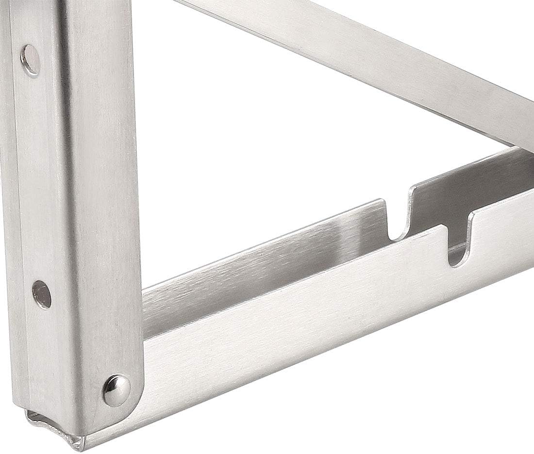 sourcing map Folding Bracket 16 inch 400mm for Shelf Table Desk Wall Mounted Support Collapsible Long Release Arm Space Saving Stainless Steel - Image 5