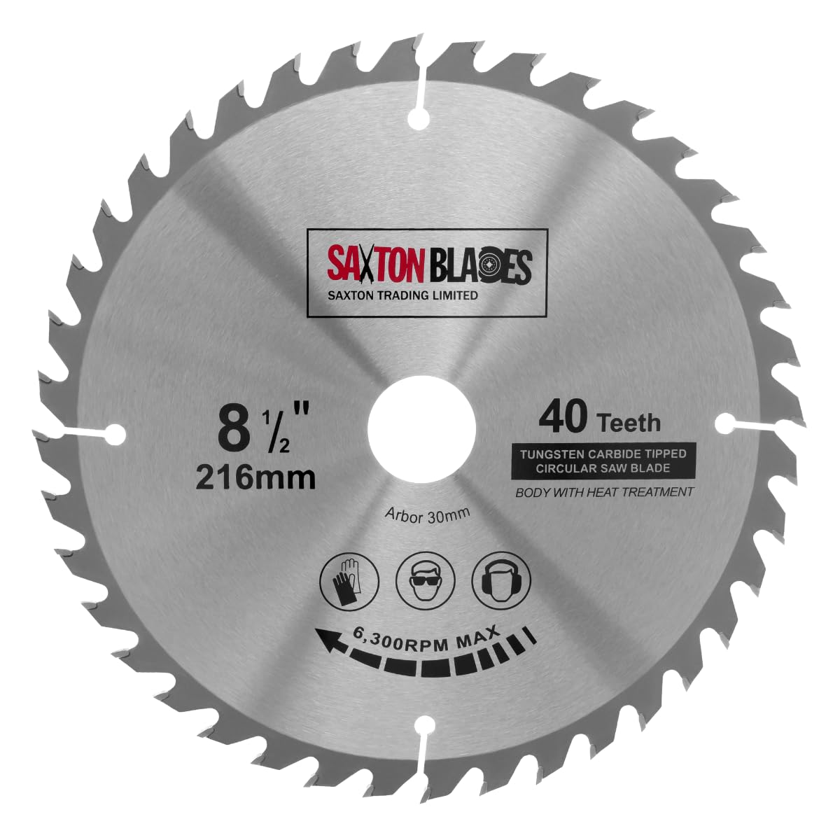 TCT21640T Saxton TCT Circular Wood Saw Blade 216mm x 30mm Bore x 40T for Bosch Makita Dewalt