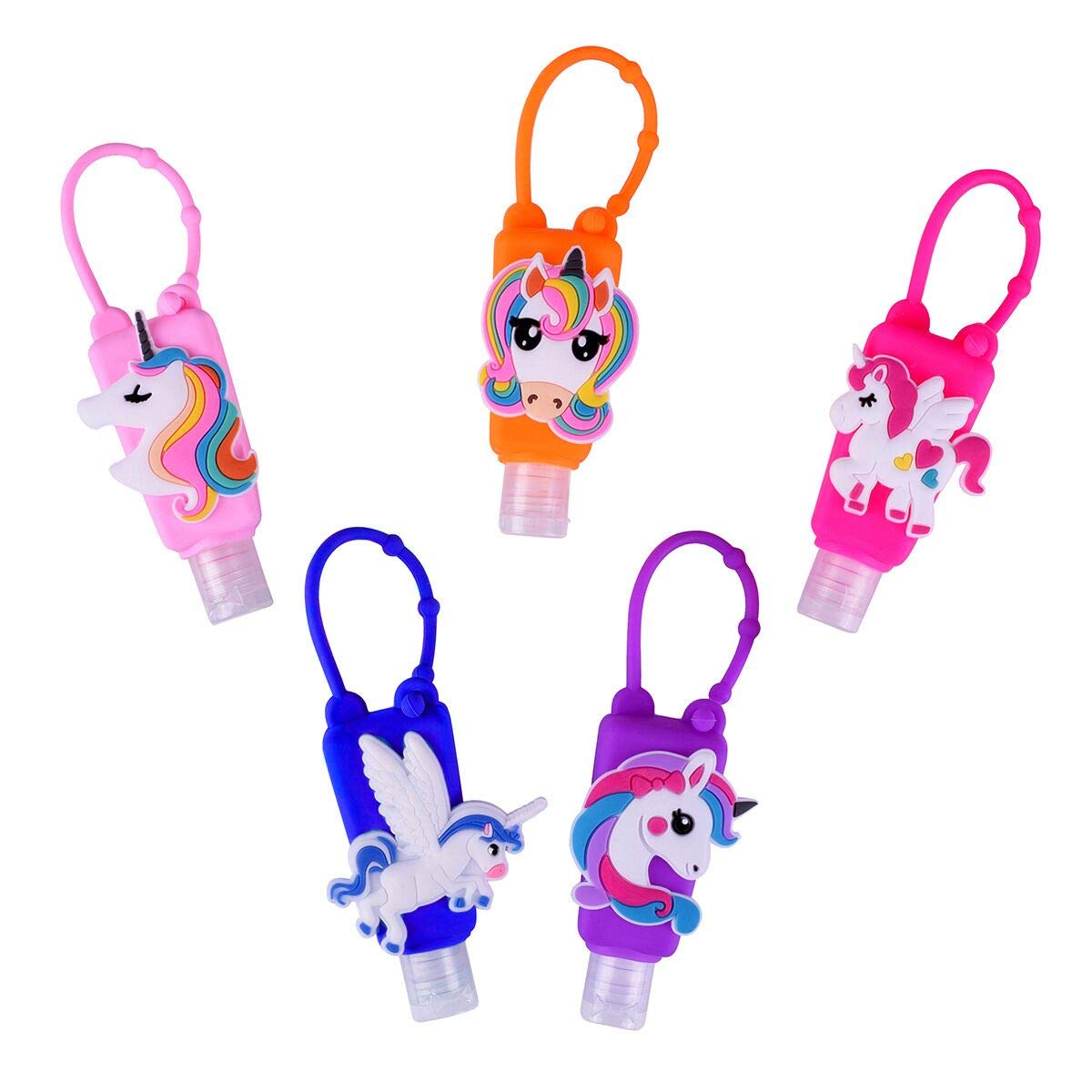 Ulife Mall Unicorn Portable Travel Bottles Set (5 Pack), 30 ml Leak Proof Refillable Hand Sanitizer Containers Travel Accessories Perfect for School, Travel, Outdoor Play, Camping