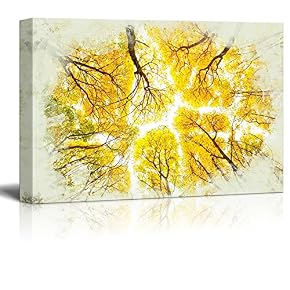 Print Landscape Autumn Trees Pattern