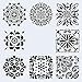 AxPower Mandala Painting Stencils Reusable Stencil Laser Cut Painting Template Floor Wall Tile Fabric Furniture Stencils, Set of 8 (6x6 inch)