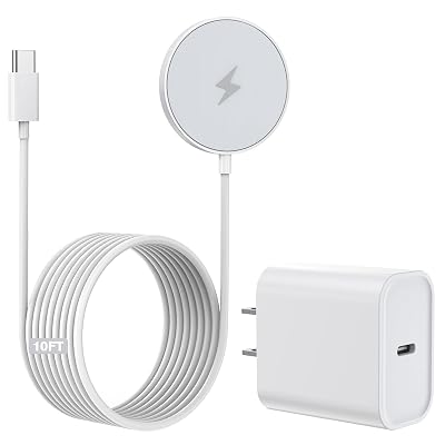 10FT Magnetic Wireless Charger,15W Fast Apple Mag-Safe Charger for iPhone 17/16/15 PD with USBC Apple Fast Charging Block 10Foot Quick Charge for iPhone 17/17 Air/17 16 15 Pro/Pro Max/14/13/12/AirPods