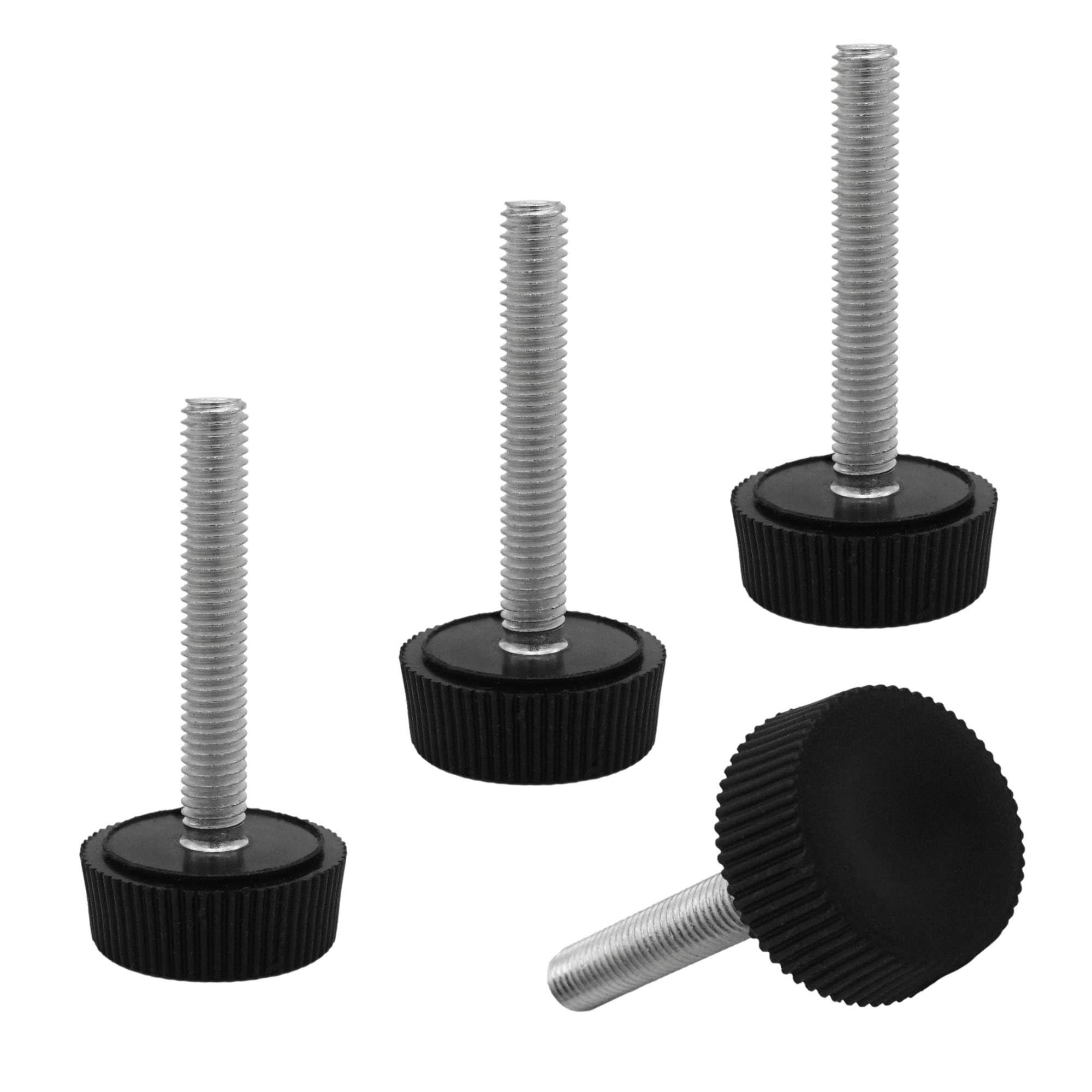 SKIR'CO 4 pcs, Furniture Leveling Feet M5 x 30 mm, Adjustable Metal Round Legs, Threaded M5 Stem, Leveler Foot