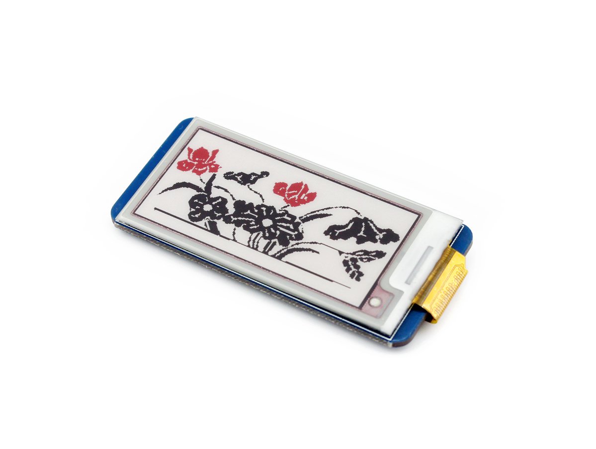 Waveshare Tri-color 2.13 Inch E-Ink Display Module, Three-color Resolution 212x104, 3.3v E-paper Electronic Screen Panel, SPI Interface, Raspberry Pi/Arduino/STM32/Jetson Nano