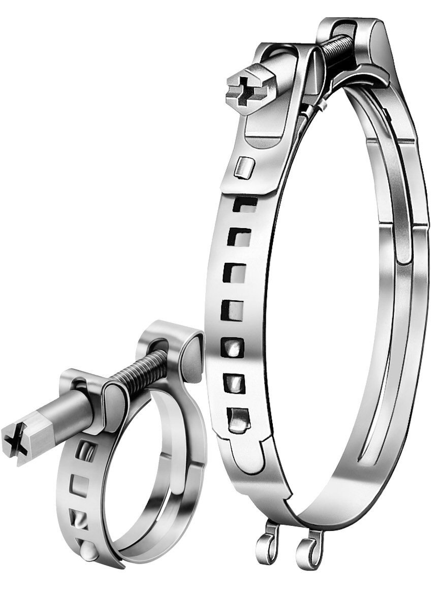 Oetiker 17800125 Stainless Steel Steples Hose Clamp, Bolted, 9 mm Band