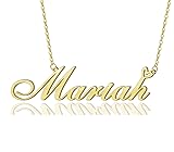 AOLO Mariah Heart Name Necklace 18k Gold Plated