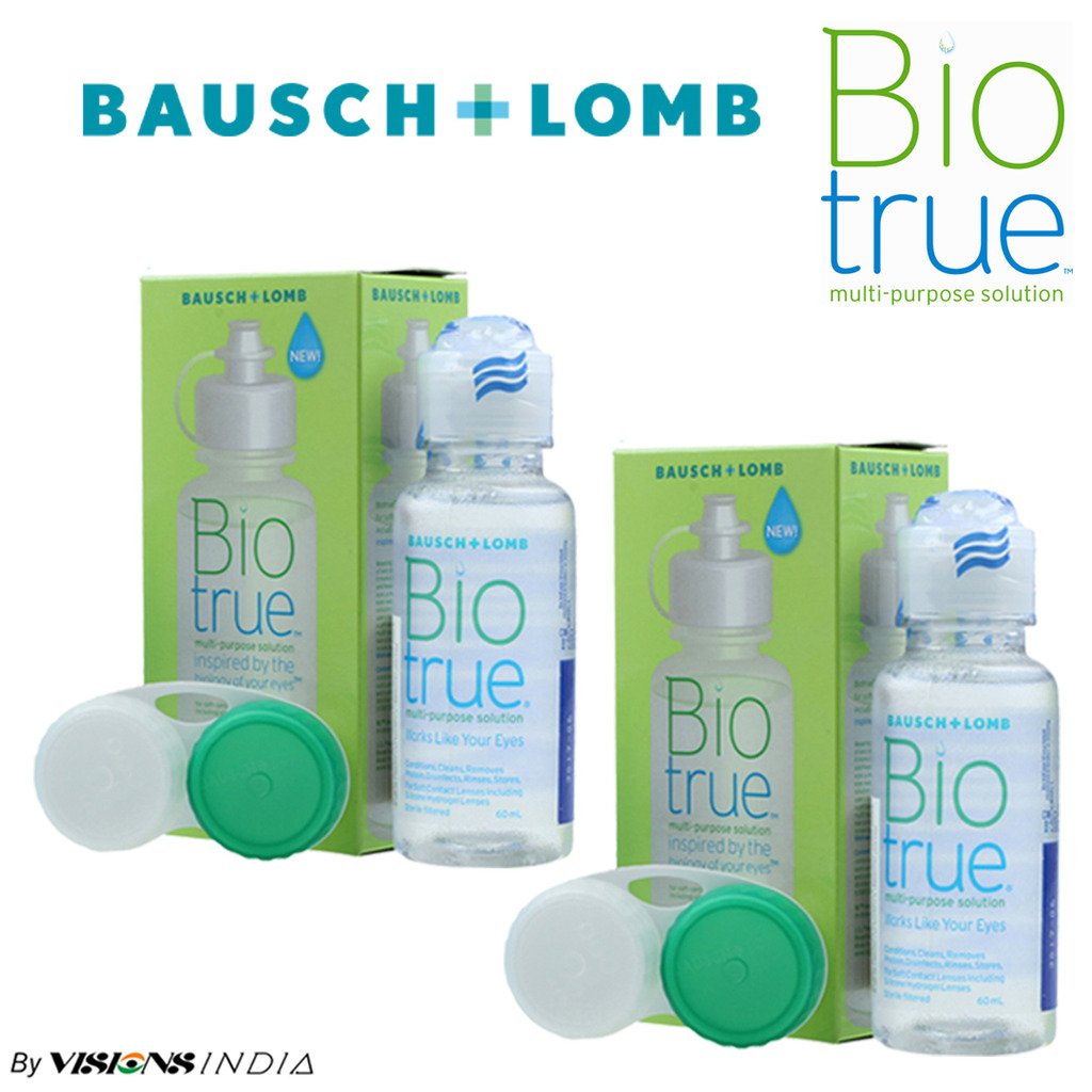 Buy Bausch & Lomb Bio True Solution for Contact Lens (60ml) Pack of 2