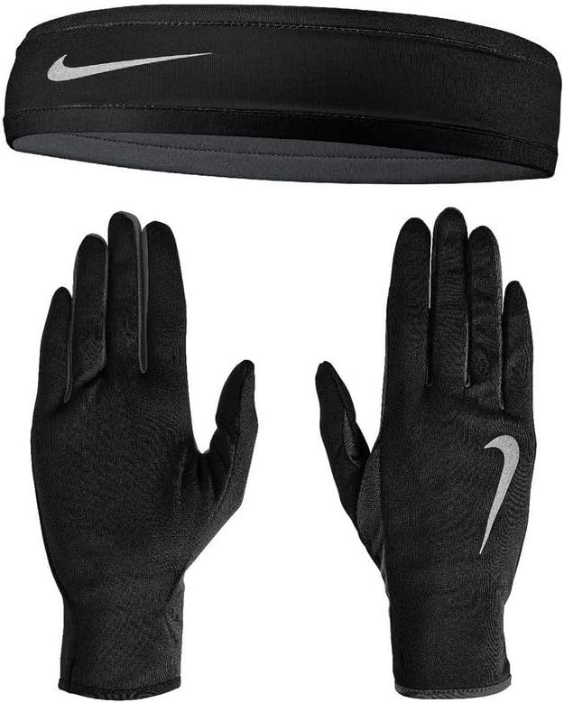 NIKE Men s Run Dry - Cinta para la Frente y Guantes para Hombre, Color Negro, Antracita y Plateado: Amazon.es: Deportes y aire libre