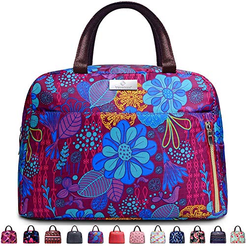 Lunch Bags For Women,Insulated Lunch Box Tote Bag Lunch Organizer Lunch Holder For Men/Beach/Party/Boating/Office/Fishing/Picnic (Purple)
