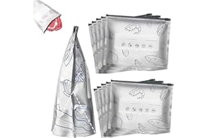 Reusable Aluminum Foil Freshness Seal Bags, Freezer Leak Proof Stand Up Storage Bags Aluminum Foil Bag with Label and Zip Loc