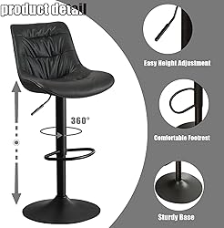 Kidol & Shellder Bar Stools Set of 2 Swivel