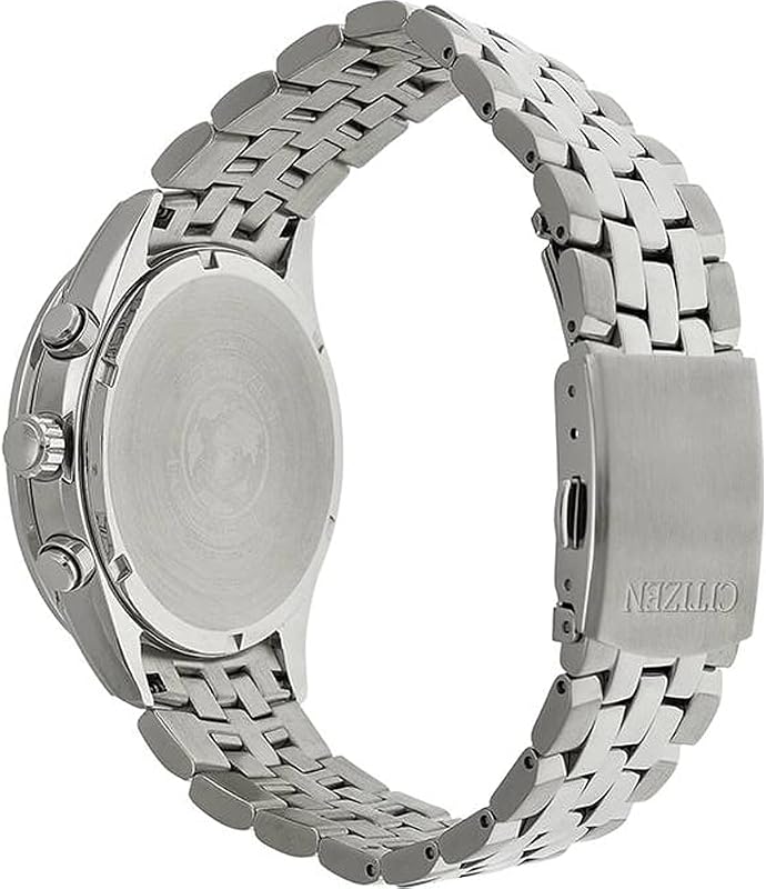 Herren Chronograph Eco-Drive Armbanduhr mit Edelstahl Armband