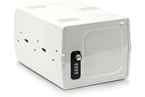 Urban August Dual Combination & Keyed Lockbox - Lockable Box for Everyday Use - Multi-Purpose lock for Home & Office Safety - Made of Industrial-Grade Plastic - One Size (Cream)