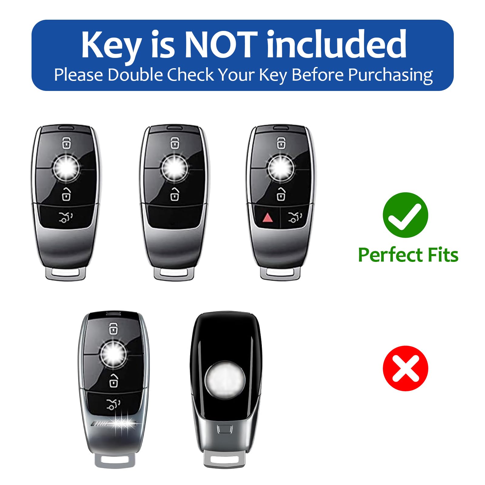 Condition photo showing New/Like New for t-carbon real glass fiber key fob protector compatible with benz,key fob cover fits for mercedes ben