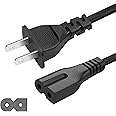 2 Prong Polarized 5Ft Power Cord C7 Connector AC Power Cable Replacement for Vizio D-E-M Series TV, Sewing Machine, PlayStation PS1/PS2, Sony, Bose, Brother, Singer