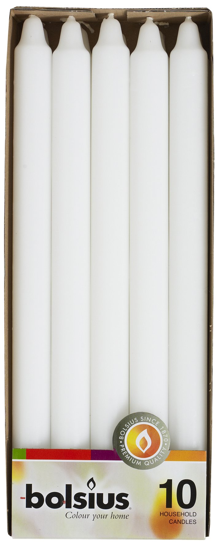 Bolsius Household Candles Box 10, White eBay