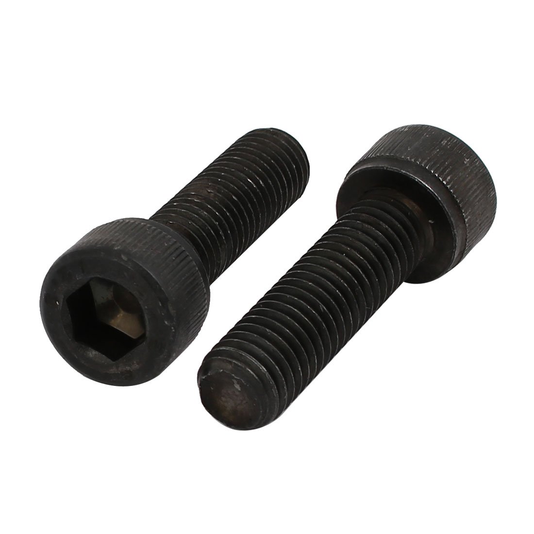 Sourcingmap 2pcs M10x35mm 12.9 Grade Hex Socket Cap Left Hand Thread Screw Bolt Black