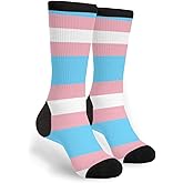 FREEHOTU Transgender Pride Flag Men Women Casual Cool Cute Crazy Funny Athletic Sport Colorful Fancy Novelty Graphic Crew Tube Socks
