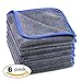AULLY PARK 1200gsm Ultra Thick Plush Microfiber Car Cleaning Towels Buffing Cloths Super Absorbent Drying Auto Datailing Towel Dark Gray (16 in. x 16 in., Pack of 6)