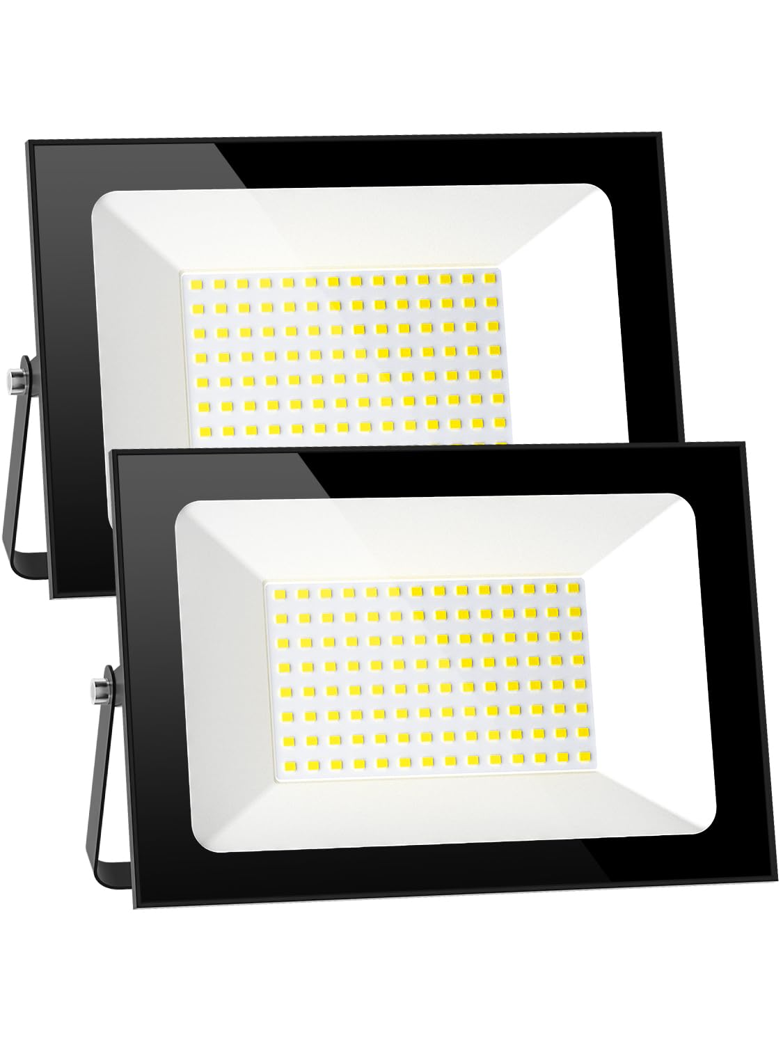 Floodlight Outdoor 2 Pack, 100W 10000LM LED Flood Lights, 6500K Cold White Outside Light, IP66 Waterproof Security Light for Yard, Garden, Garage, Patio, Warehouse