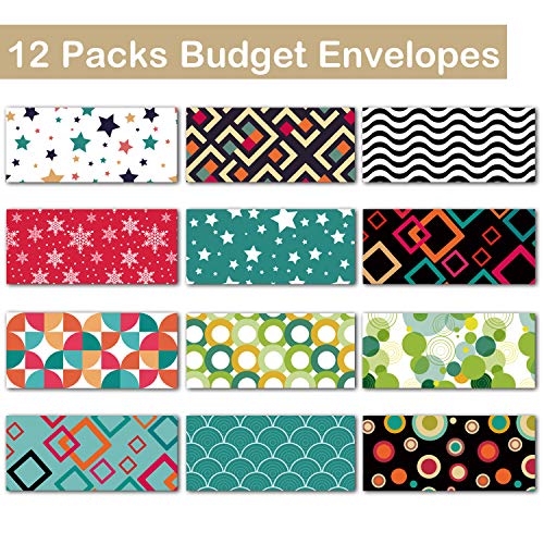 12 Budget Envelopes Laminated Cash Envelope System for Money Savings