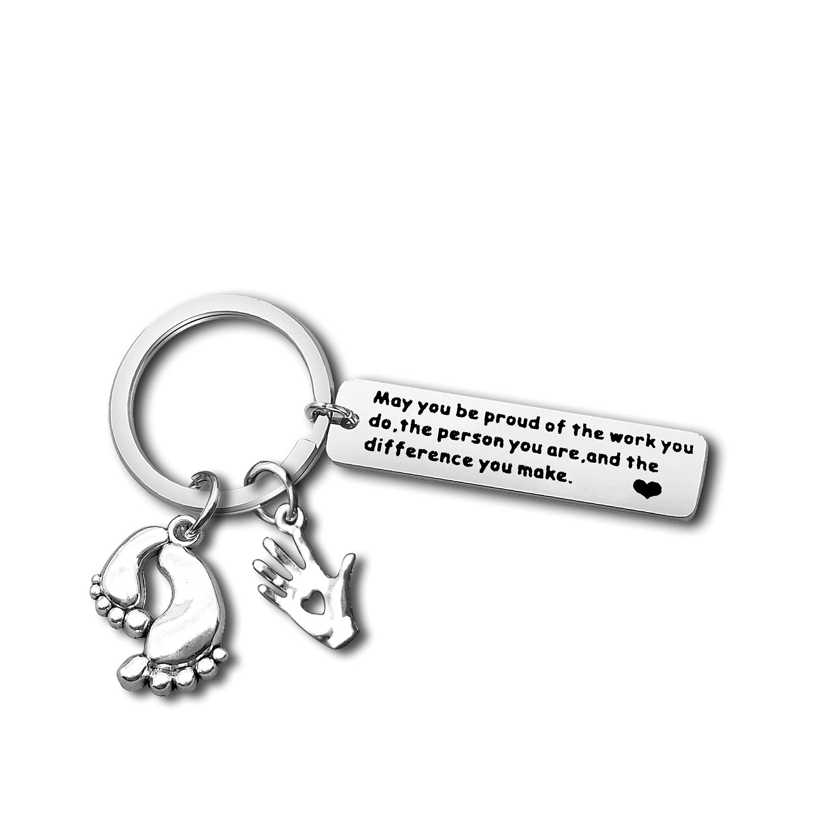 Dabihu Midwife Appreciation Gift Obstetrician Thank You Keyring OB-Gyn Maternity Nurse Appreciation Jewelry Gynecologist OB Doctor OB Student Graduation Retirement Employee Coworker Farewell Gift