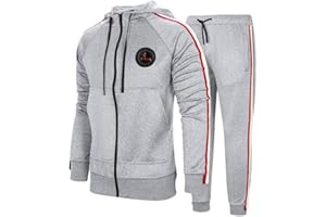 PASOK Men's Casual Tracksuit Set Long Sleeve Full-Zip Running Jogging Athletic Sweat Suits