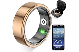 COLMI R02 Smart Ring, a Smart Ring for Women and Men, with a Charging case, Supports Heart Rate, Blood Oxygen, Sleep Health Monitoring, and Sports Tracking Ring. (Rose Gold, 8#)