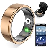 COLMI R02 Smart Ring, a Smart Ring for Women and Men, with a Charging case, Supports Heart Rate, Blood Oxygen, Sleep Health Monitoring, and Sports Tracking Ring, No Subscription Fee. (Rose Gold, 10#)