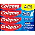 Colgate Cavity Protection Whitening Fluoride Toothpaste - Fresh Mint Taste - Strengthens Protects and Whitens Teeth - 4 Pack 