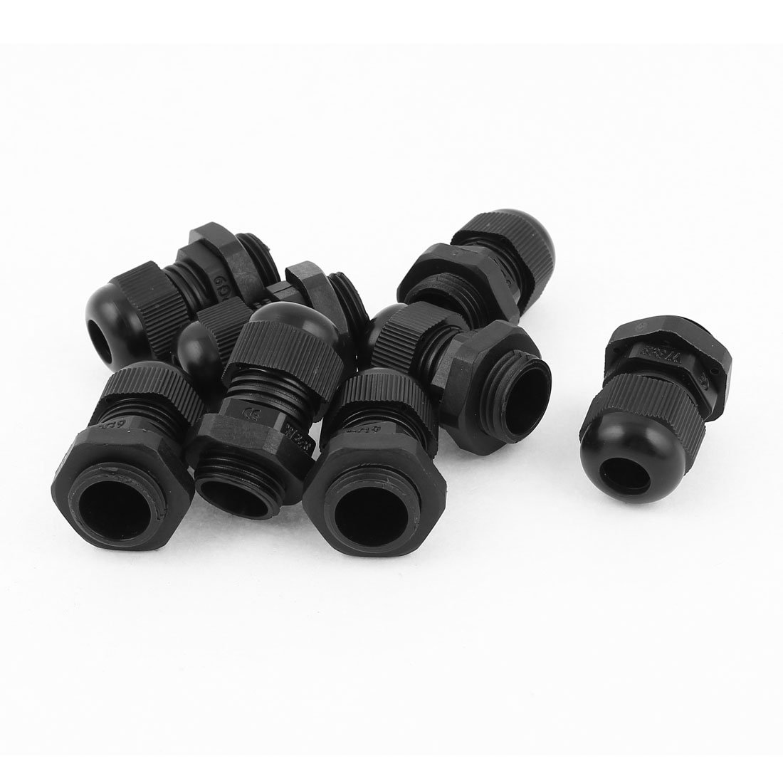 Sourcingmap 10 Pcs PG9 Black Plastic 4-8mm Dia Waterproof Cable Glands Connectors