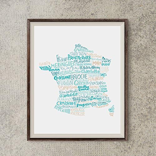 French pastries map print