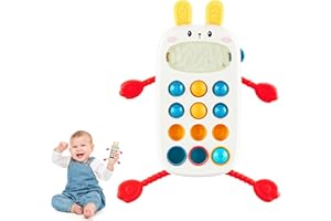 igolfluck Montessori Toys for 1 Year Old, Sensory Toys for Toddlers 1-3, Food Grade Silicone Pull String Activity Toy, Travel Toys for Babies Boys Girls 1 2 3 Year Old (White)