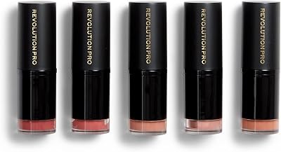 Revolution Pro Lipstick Collection 5pk Blushed Nudes Brand New