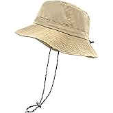 woogwin Waterproof Bucket Rain Hat with Chin Strap Quick Dry Packable Boonie Sun Hat Safari Hat UV Protection